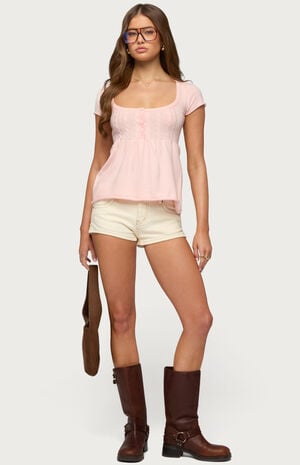 Ulyana Cable Knit Babydoll Top image number 5