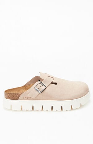 Women's Suede Boston Chunky Clog Warm Sand image number 1