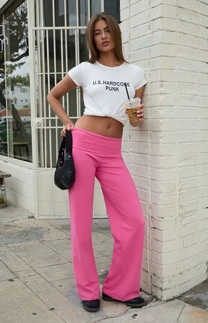 Pink Priscilla Flare Pants image number 1