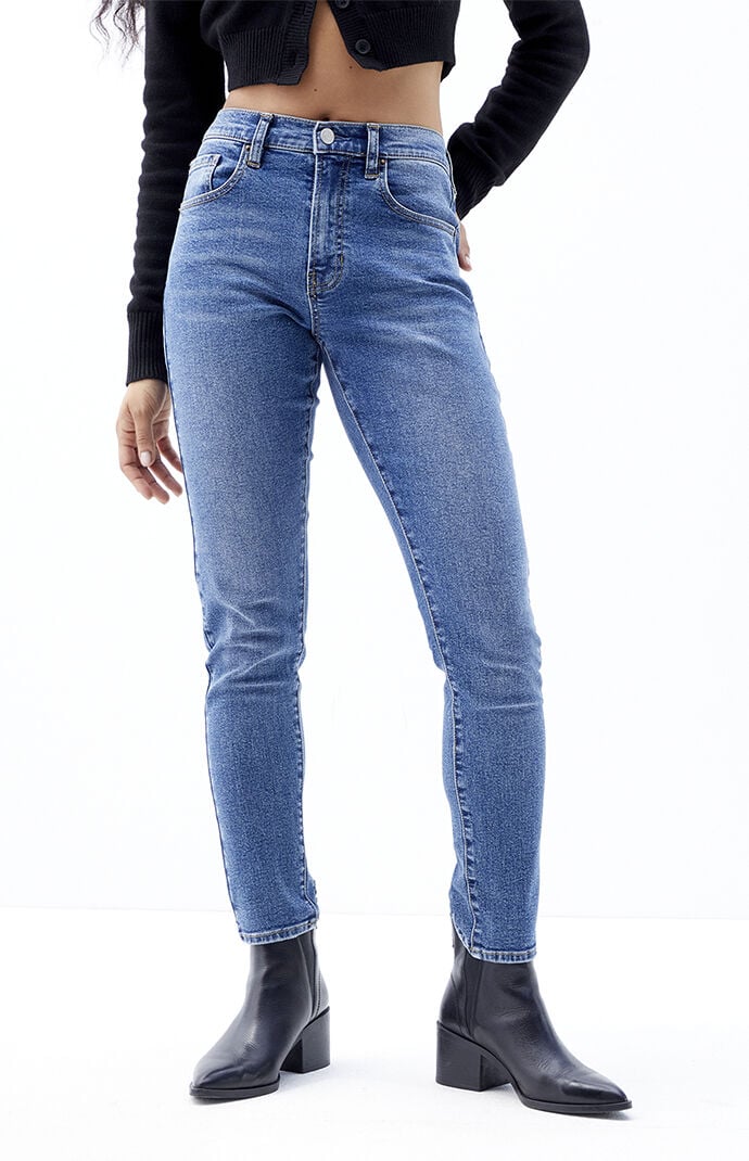 Pacsun Women s Stretch Dark Indigo Skinny Jeans in Black Size 23
