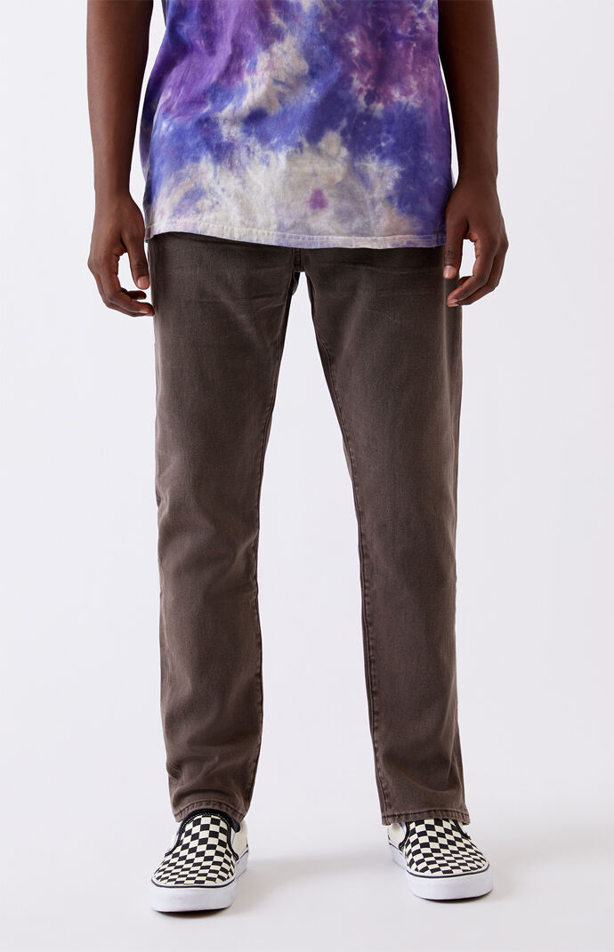 Brown Slim Taper Jeans