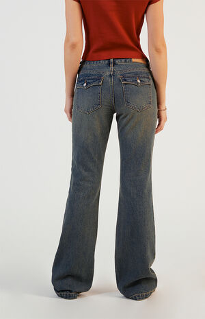 Jade Low Rise Bootcut Jeans Dark Indigo image number 4