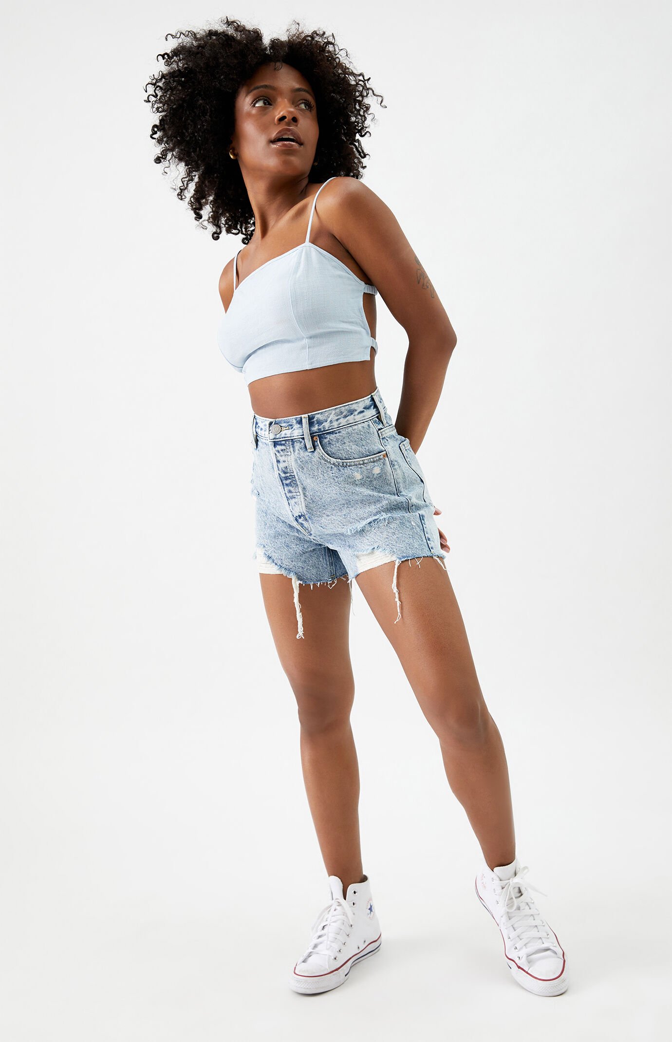 Denim shorts pacsun online