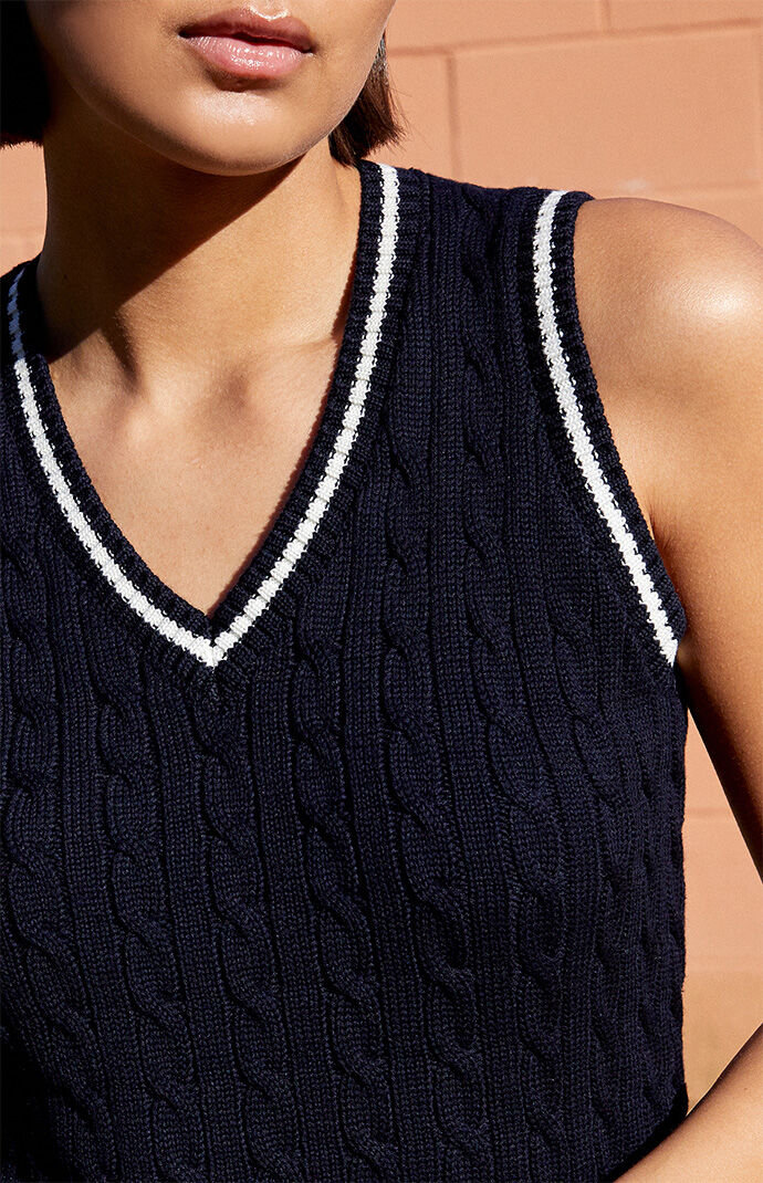 John Galt Navy Marlena Sweater Vest 