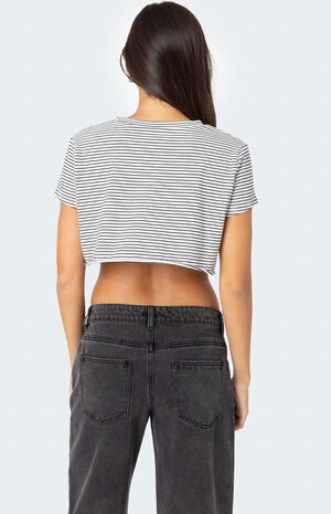 Stripey Cropped T-Shirt image number 4