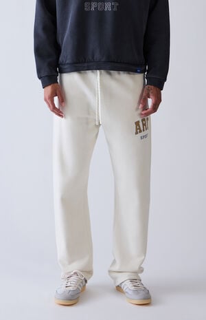 Cream Fleece Baggy Sweatpants image number 2