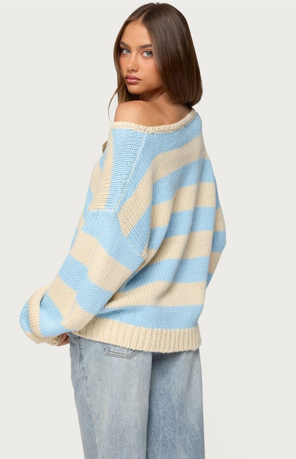 Edikted Tracie Striped Oversized Sweater