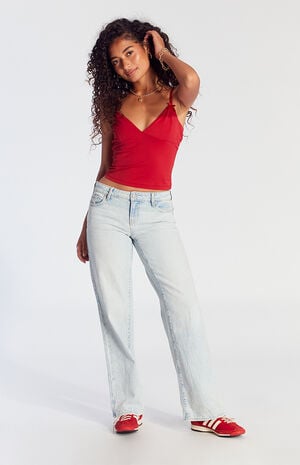 Light Indigo Low Rise Girlfriend Jeans
