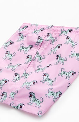 Pink Cheetah 3.5" Swim Trunks image number 4