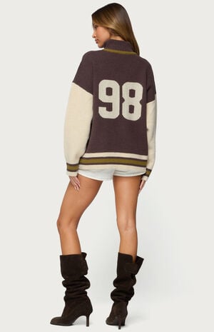 98 Varsity Zip Up Sweater image number 4