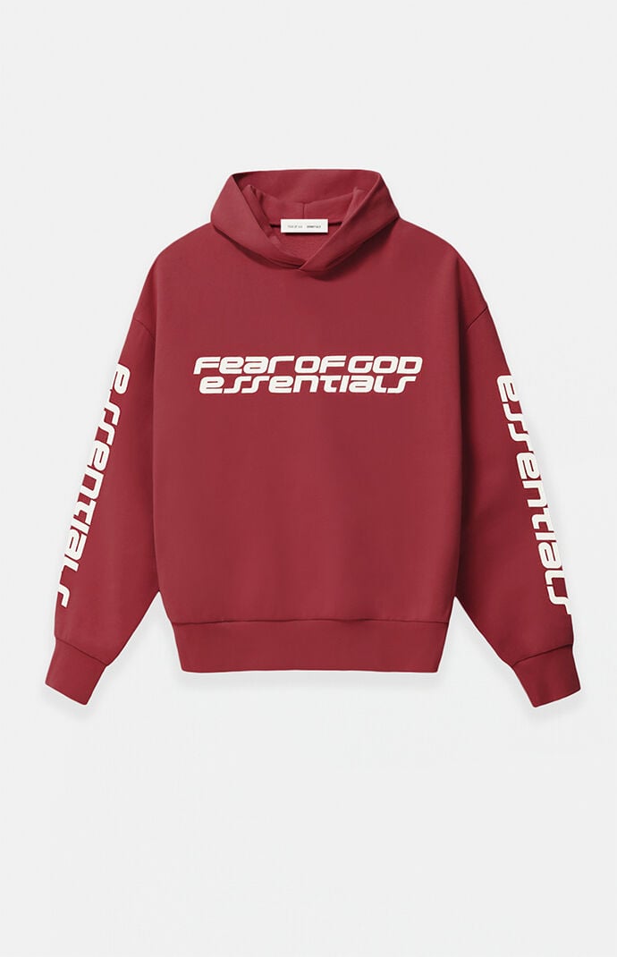 Fear of God ESSENTIALS Crimson Cropped Relaxed Hoodie