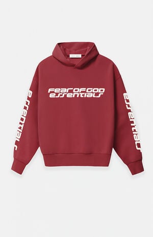 Crimson Cropped Relaxed Hoodie image number 1