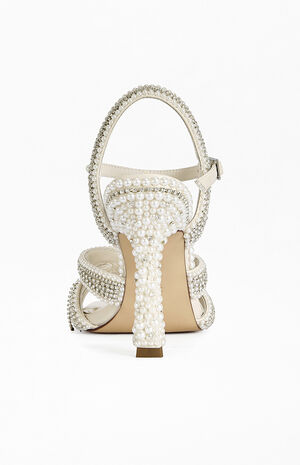 Women's Elara Ivory Pearl Sandal Heels image number 3