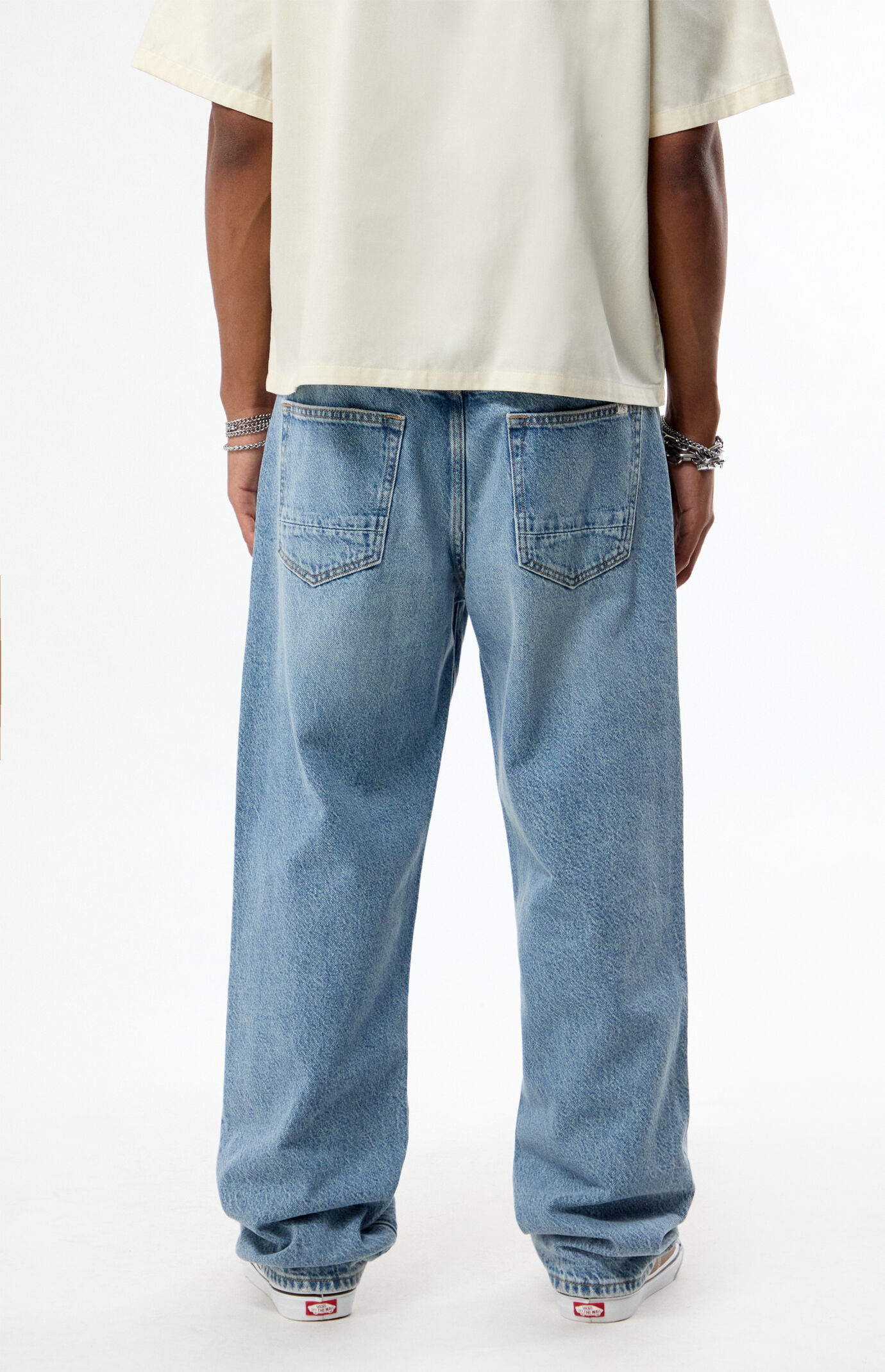 Pacsun Logan Relaxed Straight Jeans Light Blue