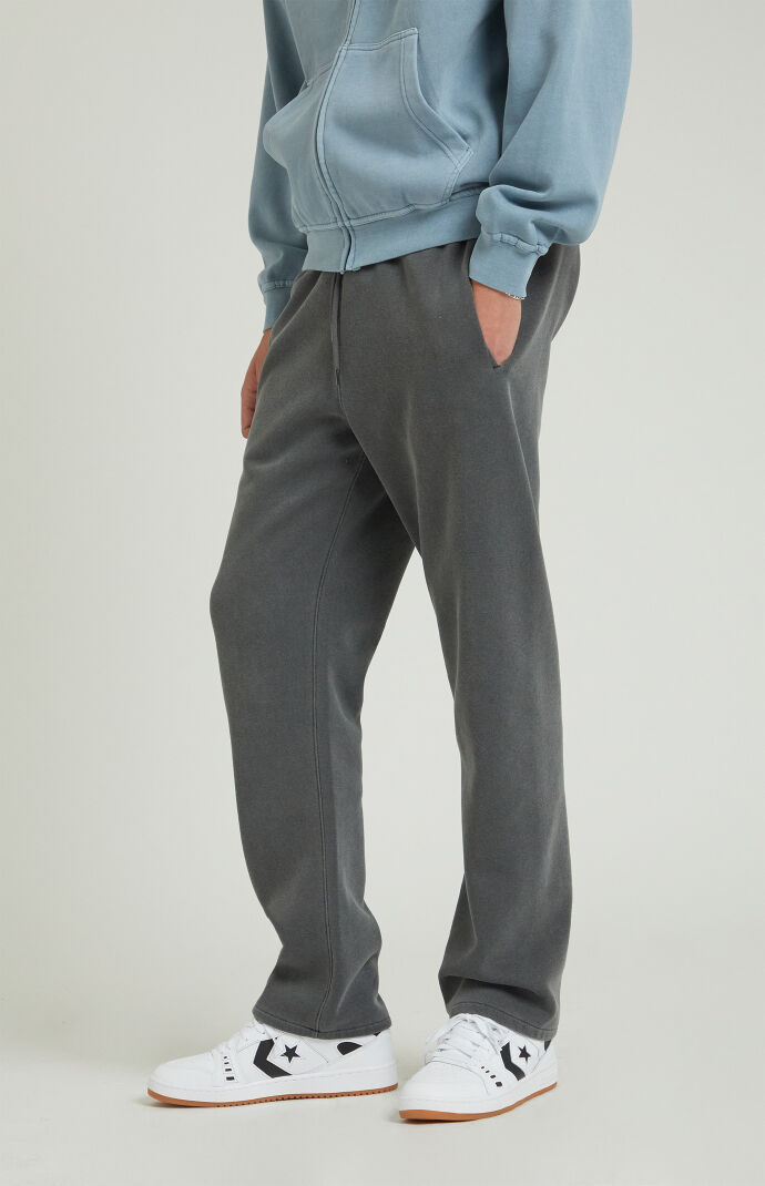 PacSun Washed Black Straight Leg Sweatpants PacSun