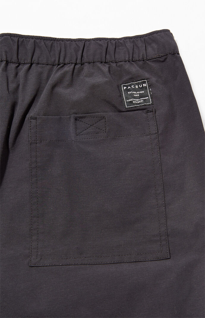 Black Nylon Cargo Shorts