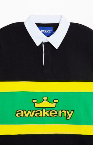 Black Long Sleeve&nbsp;Rugby&nbsp;Shirt image number 2