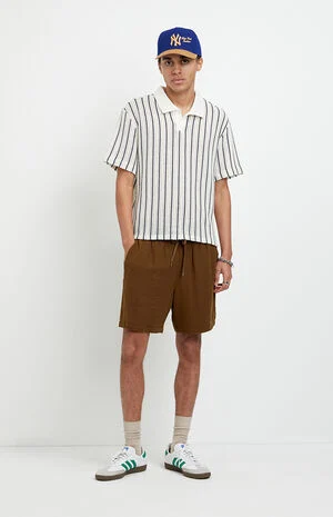 Brown&nbsp;Linen&nbsp;Shorts image number 1