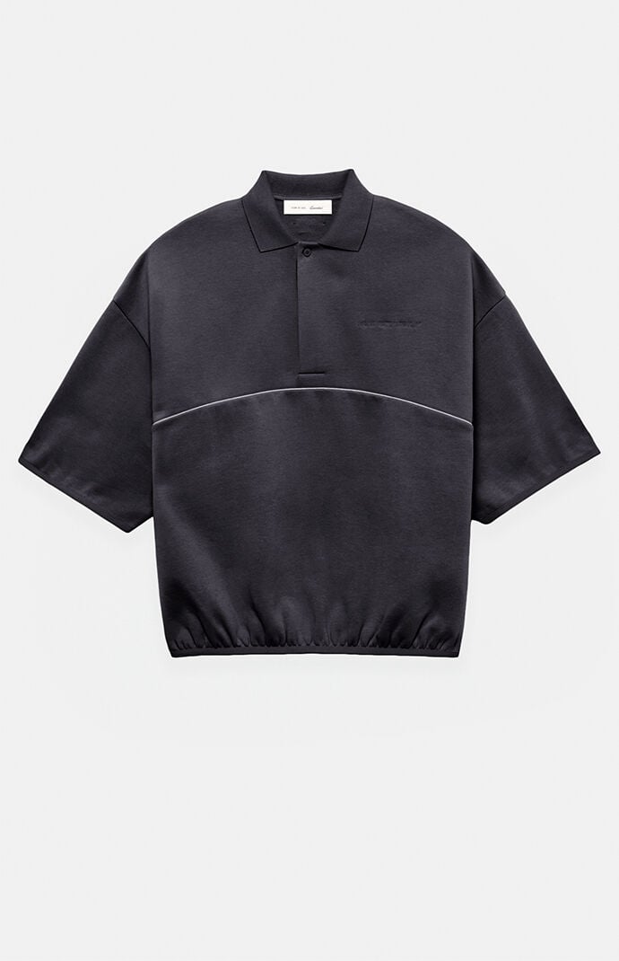 Fear of God Vintage Black Active Trace 3/4 Sleeve Modern Polo Sweatshirt