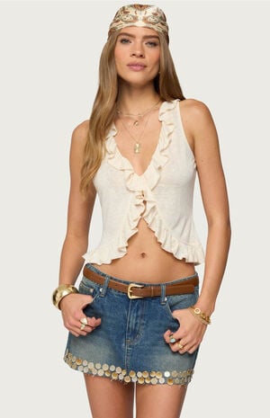 Marsh Ruffle Split Front Top image number 1