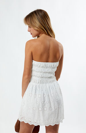Eyelet Strapless Mini Dress image number 3