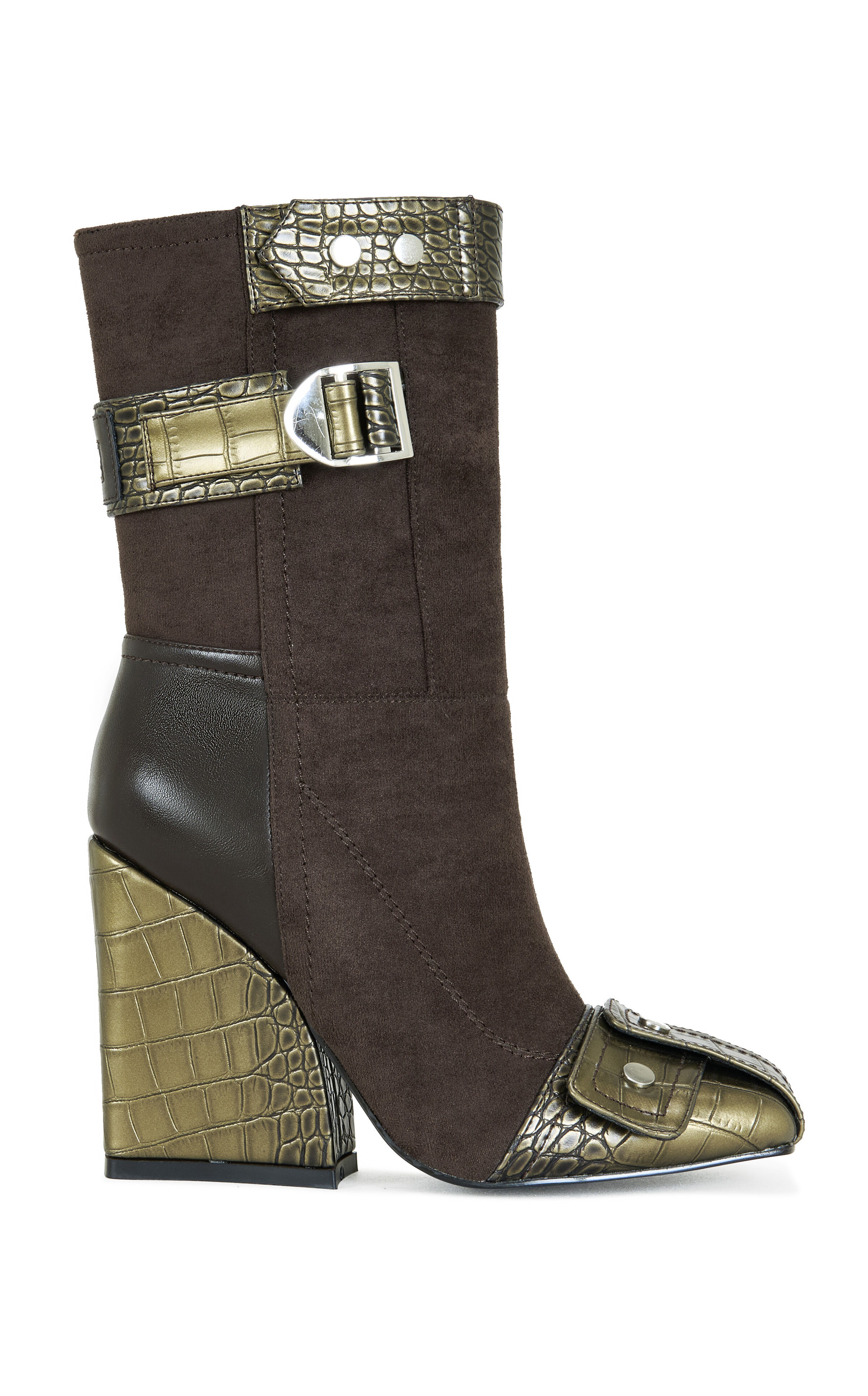 AZALEA WANG Women's Allona Brown Heeled Booties