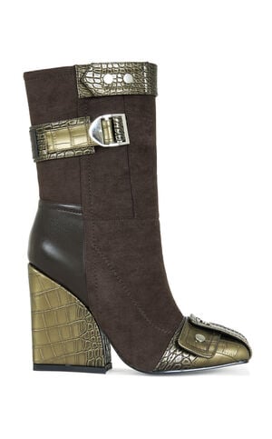 Women's Allona Brown Heeled Booties image number 1