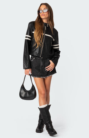Rockstar Oversized Faux Leather Jacket image number 2