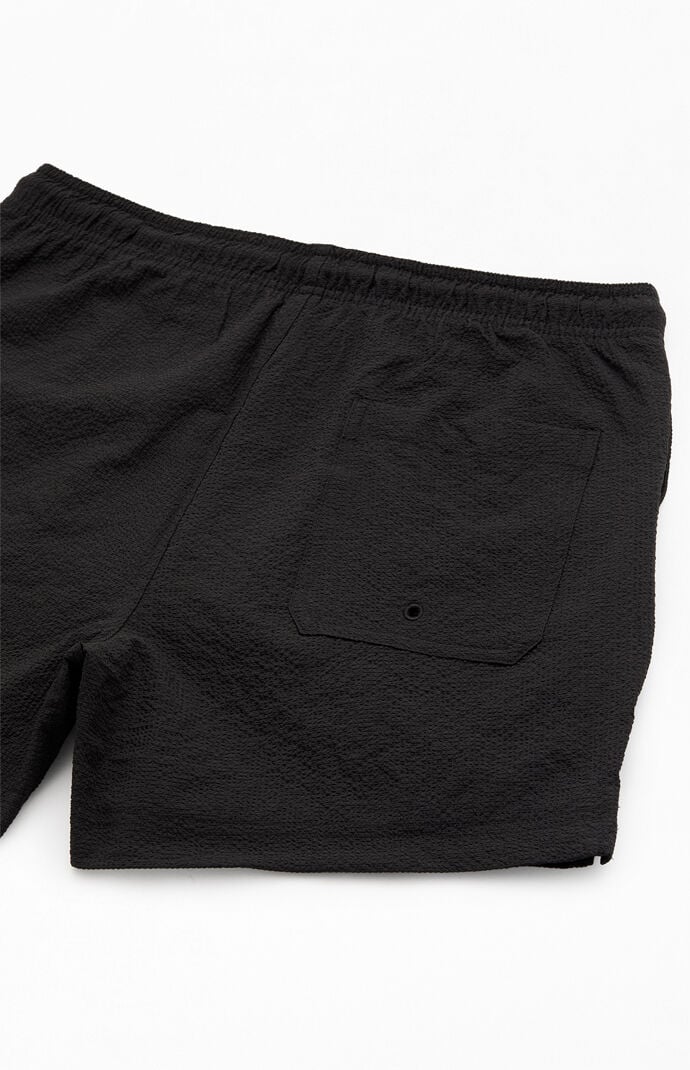 Pacsun Sail Black Seersucker 4.5'' Swim Trunks