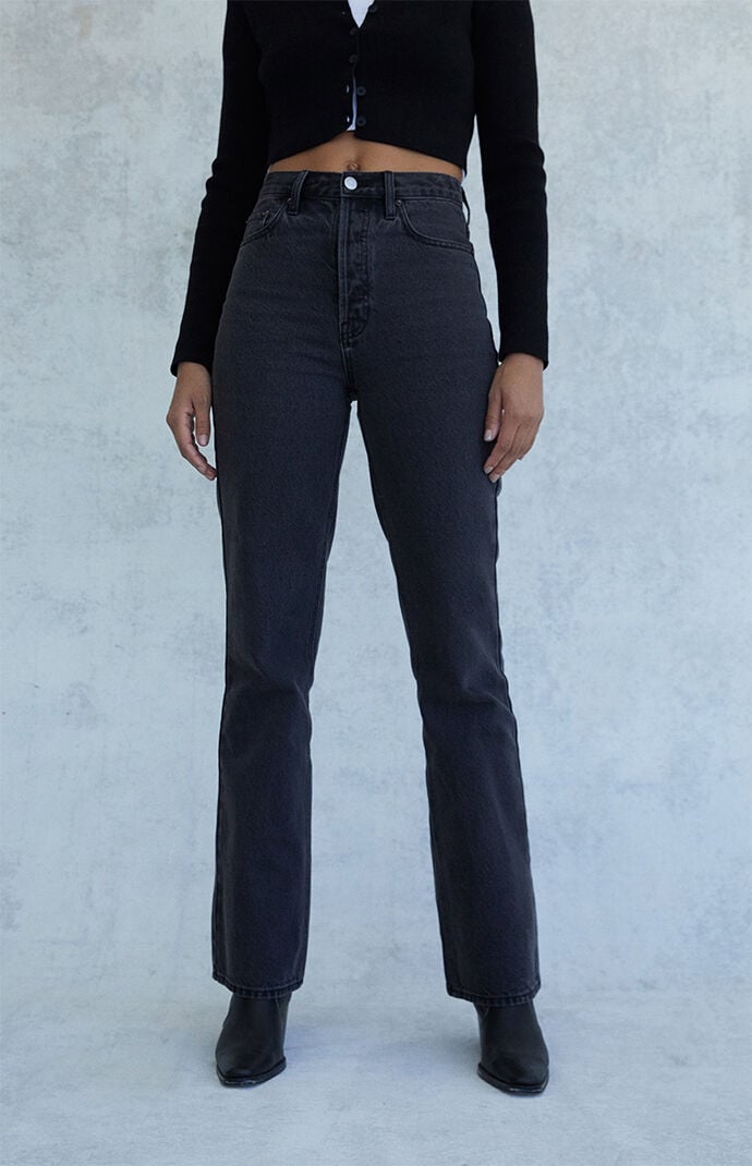Black high sales waisted bootcut jeans
