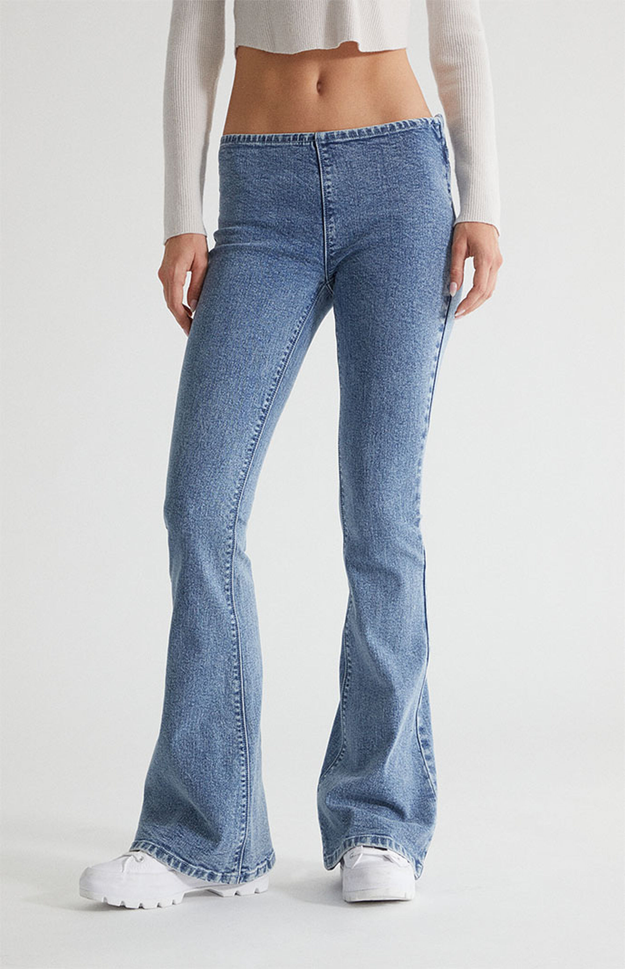 PacSun Medium Blue Low Rise Flare Pants PacSun