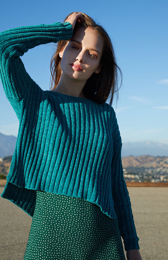 Long Sleeve Chenille Sweater