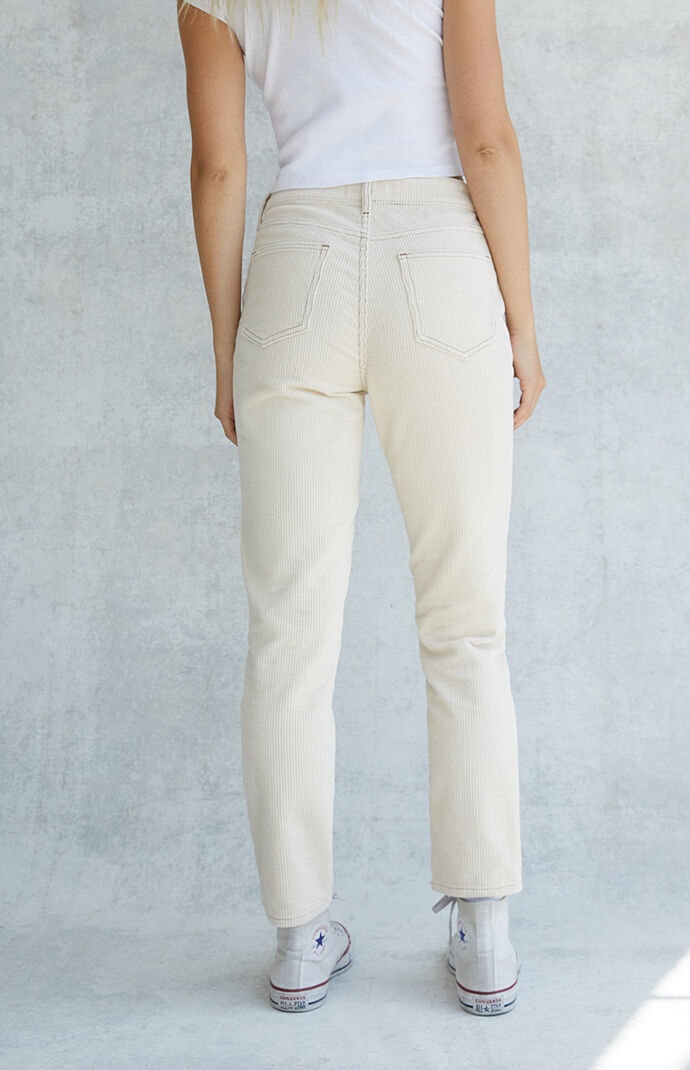 White corduroy mom jeans clearance