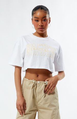 Pacific Sunwear Eyelet Super Cropped T-Shirt image number 1