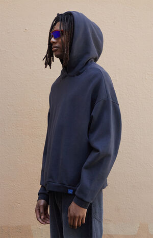 Black Vintage Wash Heavyweight Oversized Fleece Hoodie image number 5
