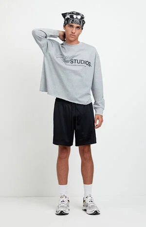 Black Aaron Mesh Volley Shorts image number 1