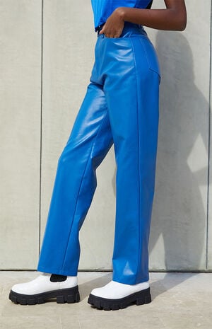 x PacSun Blue Lune Faux Leather Pants image number 3