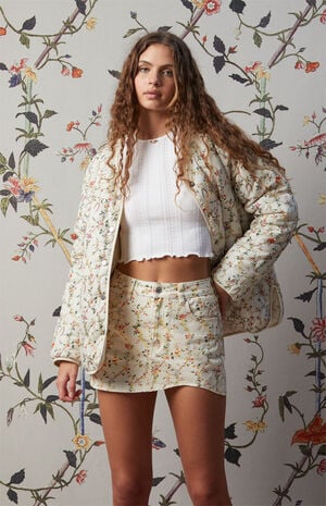 x PacSun Reversible Floral Print Quilted Jacket