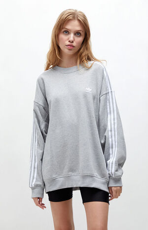 Oversized 3 Stripe Crew Neck Sweatshirt image number 1