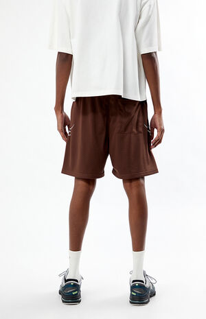 Brown Core Mesh Basketball Shorts image number 4