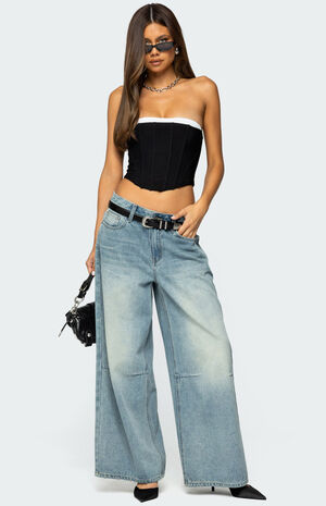 Ryla Contrast Layered Mesh Corset image number 2