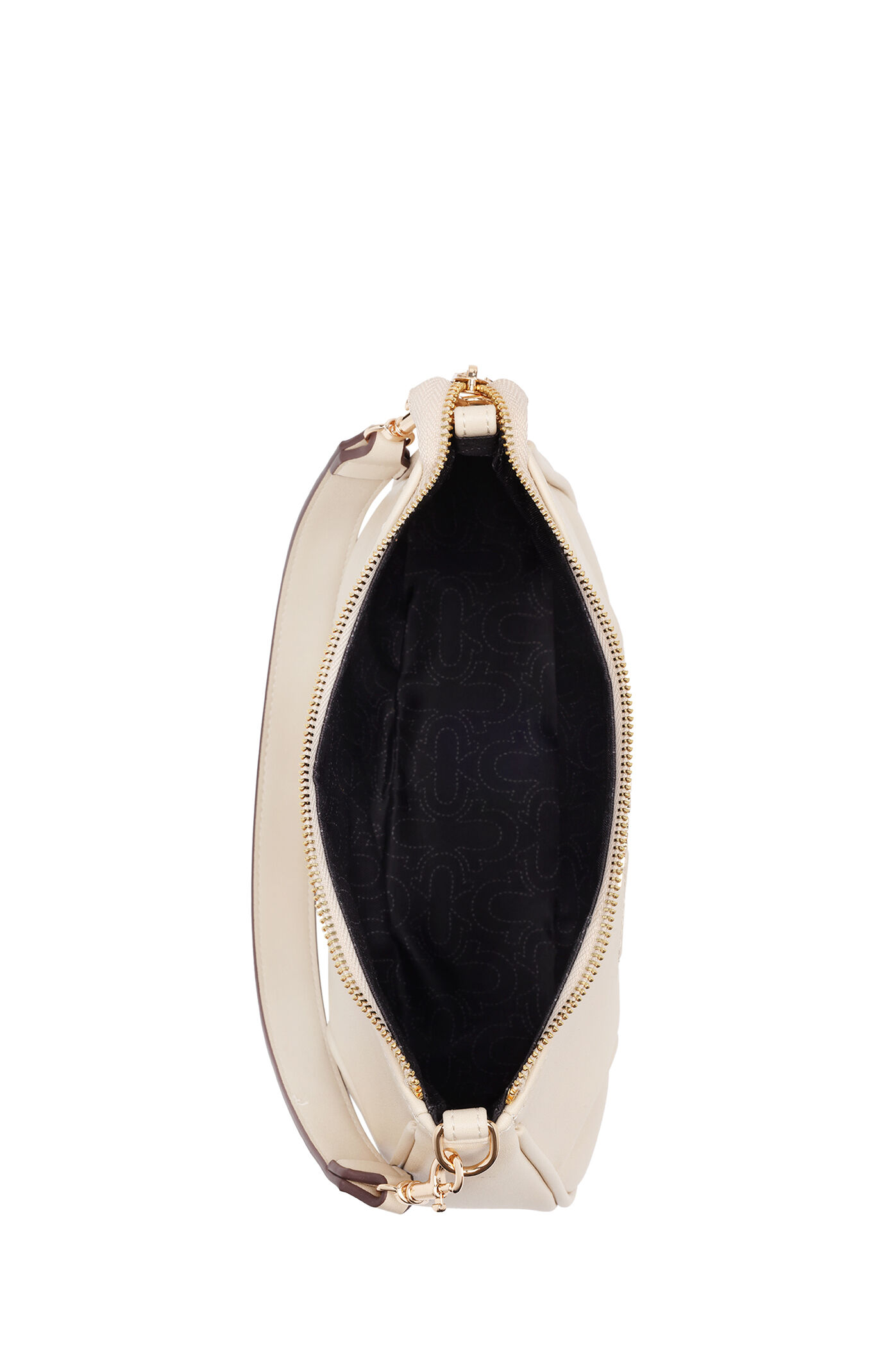 True Religion Cream Trapunto Logo Shoulder Bag