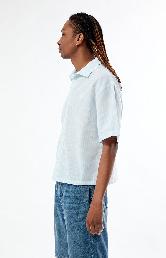 Pacsun Porto Blue Striped Camp Shirt