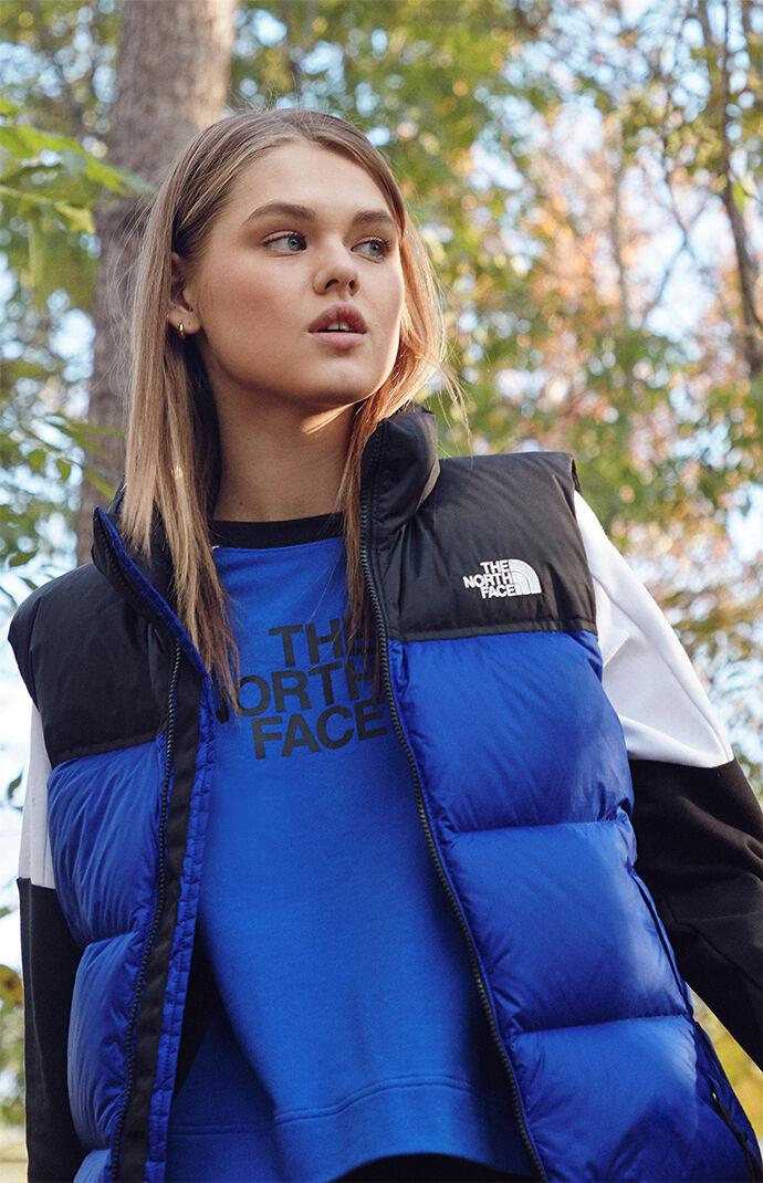 the north face vest blue