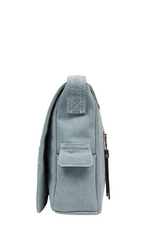 Blue Denim Multi Patch Messenger Bag image number 7