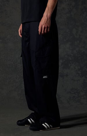 Black Wide Leg Cargo Pants image number 4