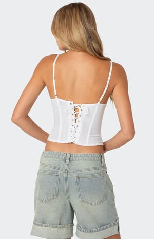 Semi Sheer Linen Look Corset image number 5