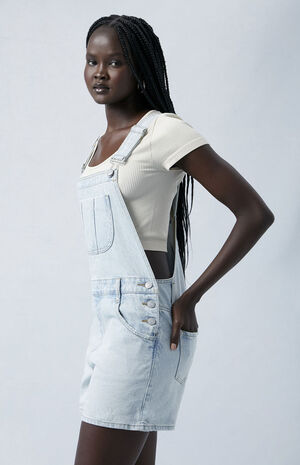 Eco Light Indigo Denim Short Overalls image number 3