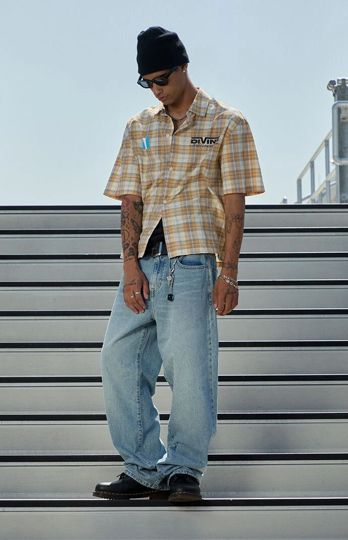 Pacsun Divine Intervention Plaid Short Sleeve Shirt