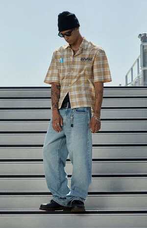 Divine Intervention Plaid Short Sleeve Shirt image number 1